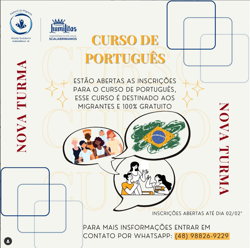 Pastoral do Migrante abre 1ª turma de aula de português de 2024